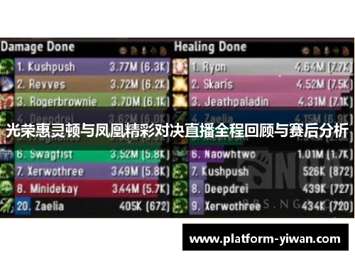 光荣惠灵顿与凤凰精彩对决直播全程回顾与赛后分析